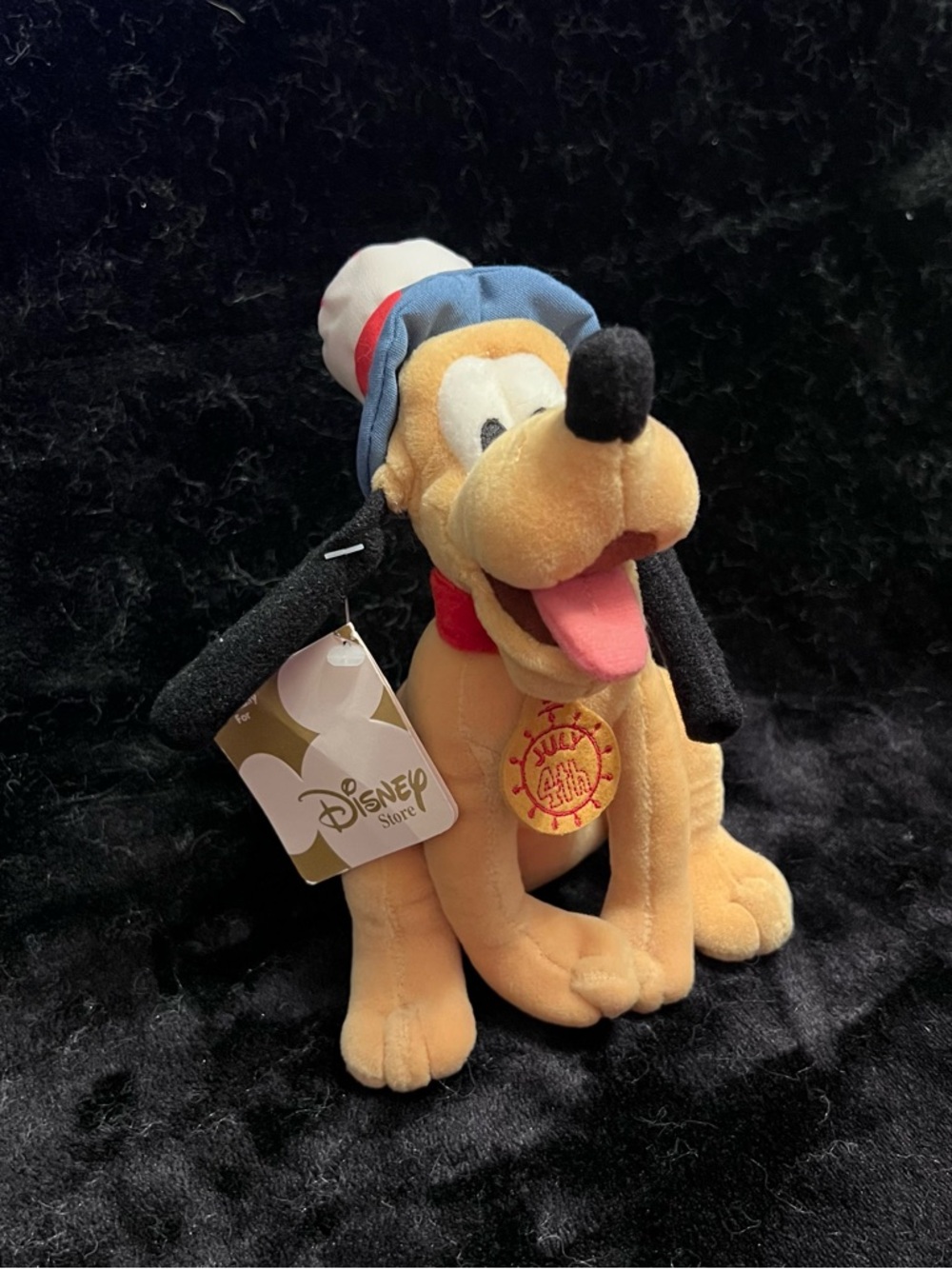 Disney Store 4th Of July Pluto Plush Bean Bag 8" Authentic Patriotic Collectible